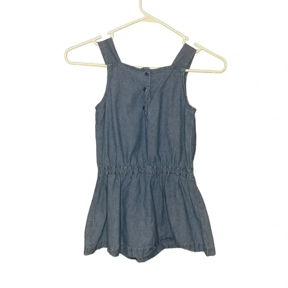 Carters chambray tunic tank top shirt embroidered back buttons cotton size 8